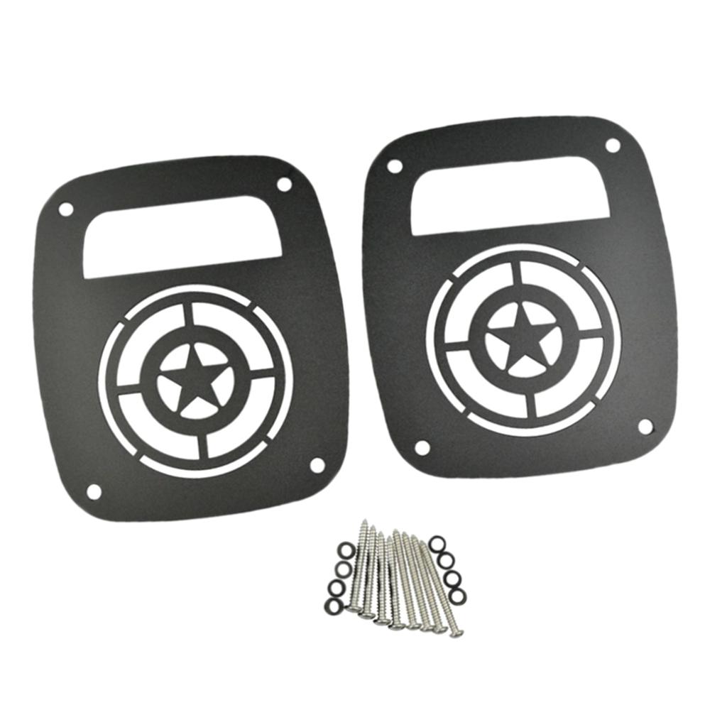2Pcs Tail Light Cover Rear Lamp Protector Guard For Jeep Wrangler TJ Black
