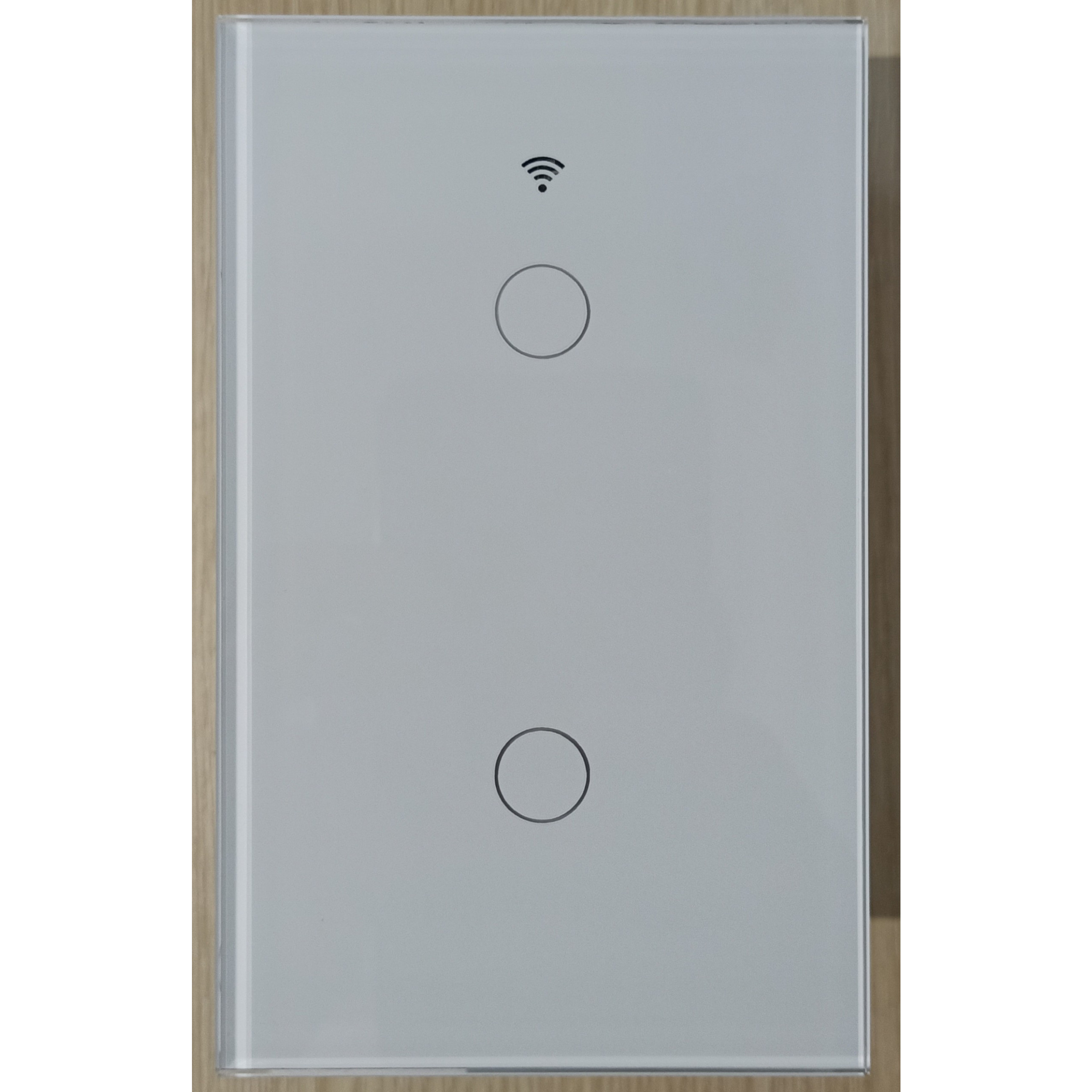 Công tắc cảm ứng Wifi thông minh 2 nút điều khiển từ xa qua Smartphone - HCN màu trắng - Hàng nhập khẩu