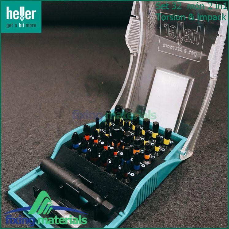 Hộp mũi bắn vít HELLER 32 món loại 2in1 Torsion&amp;Impact, chịu va đập. Hàng của HELLER Germany