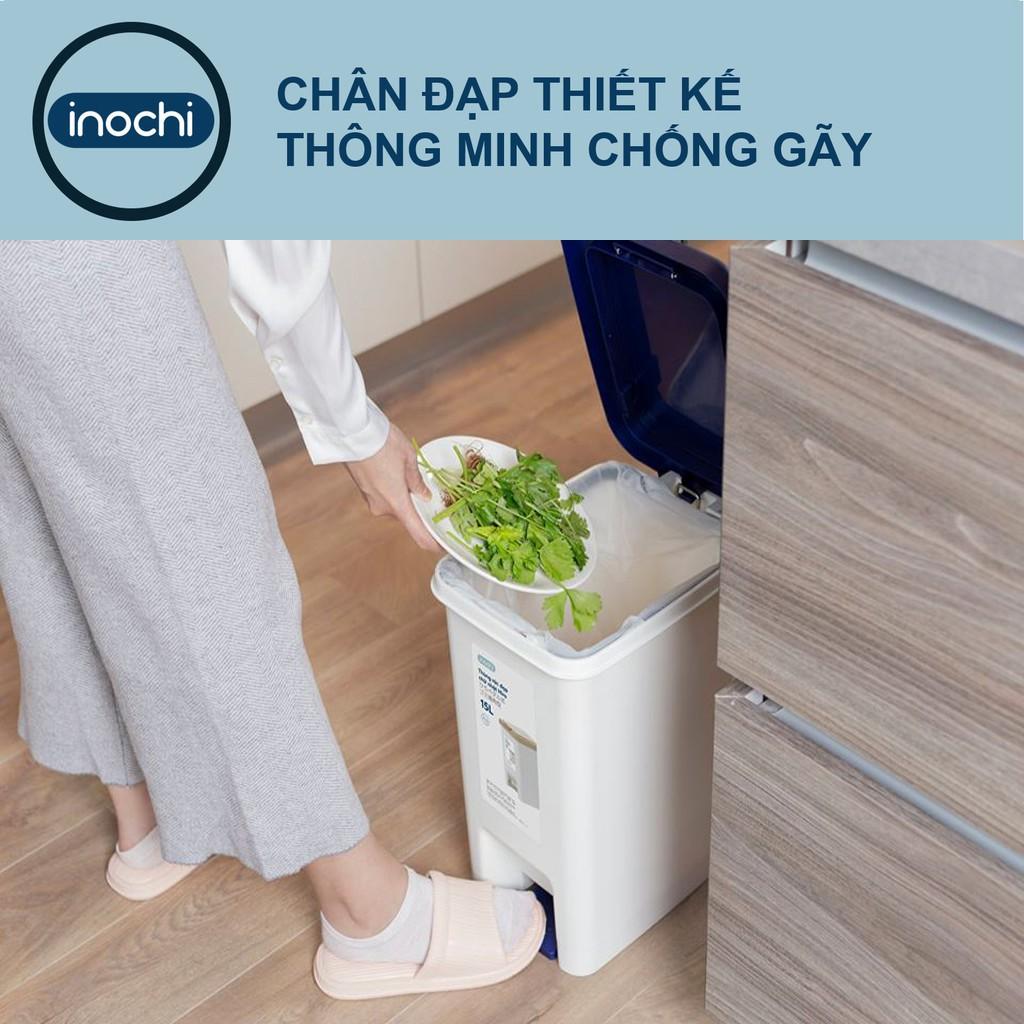 Thùng rác nhựa Đạp Chân Nắp Đậy Chữ Nhật HIRO INOCHI 30 Lít Làm Sọt Rác Văn Phòng Tặng kèm Lõi Tiện Dụng