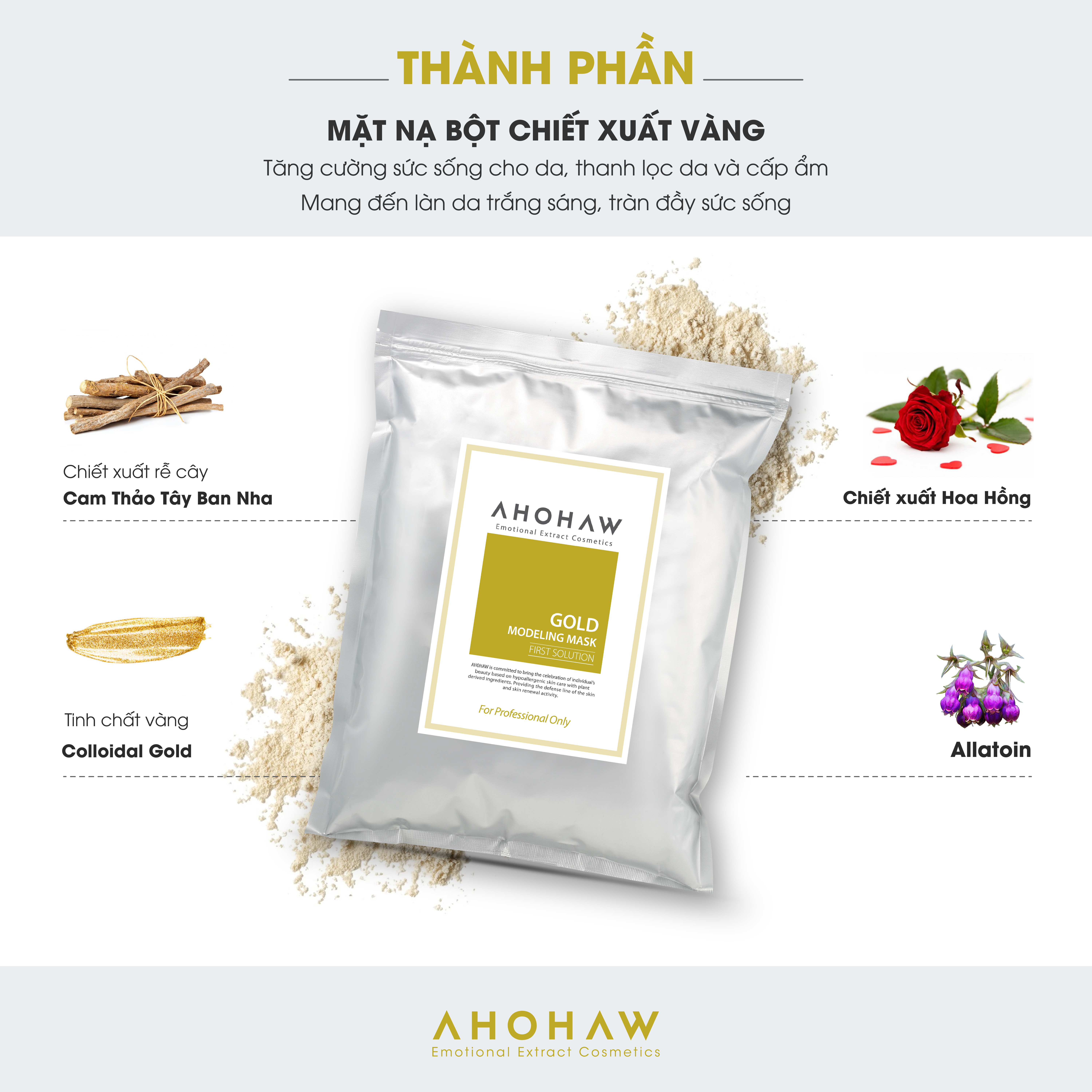 Mặt Nạ Bột Tinh Chất Vàng Cao Cấp Ahohaw First Solution - Hàng Chính Hãng