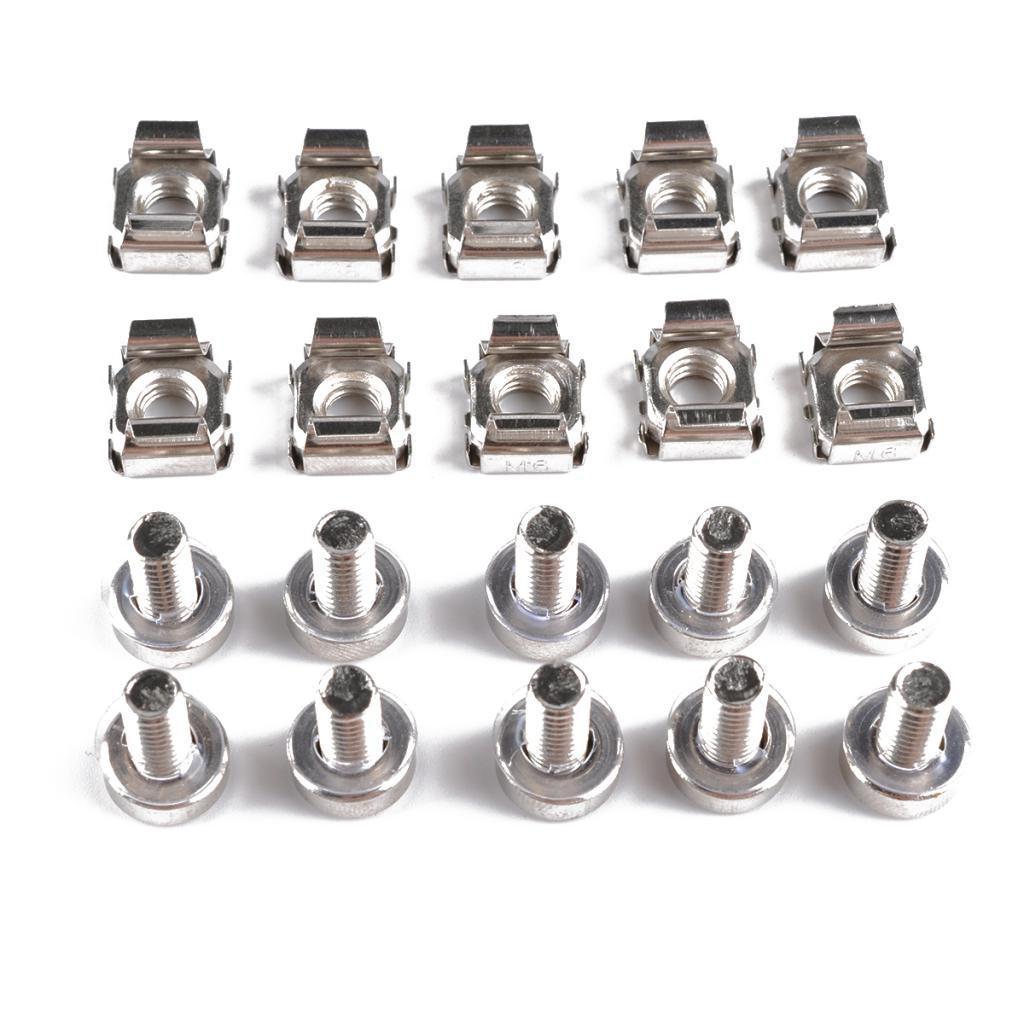 10 x M5x16mm Cage Nuts Bolts and Washers - For Rack Mount Equipment