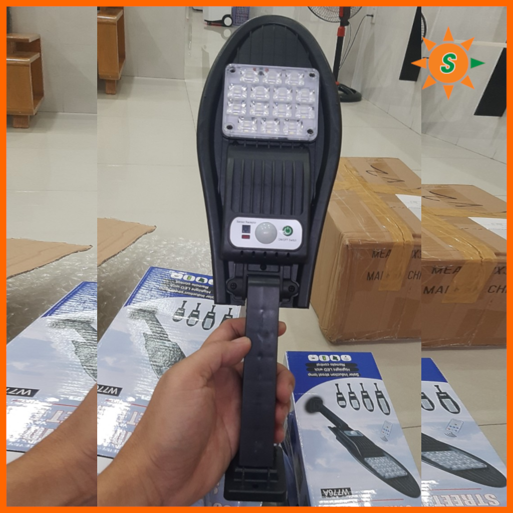 Đèn năng lượng mặt trời tích hợp cảm biến chuyển động có remote điều khiển từ xa