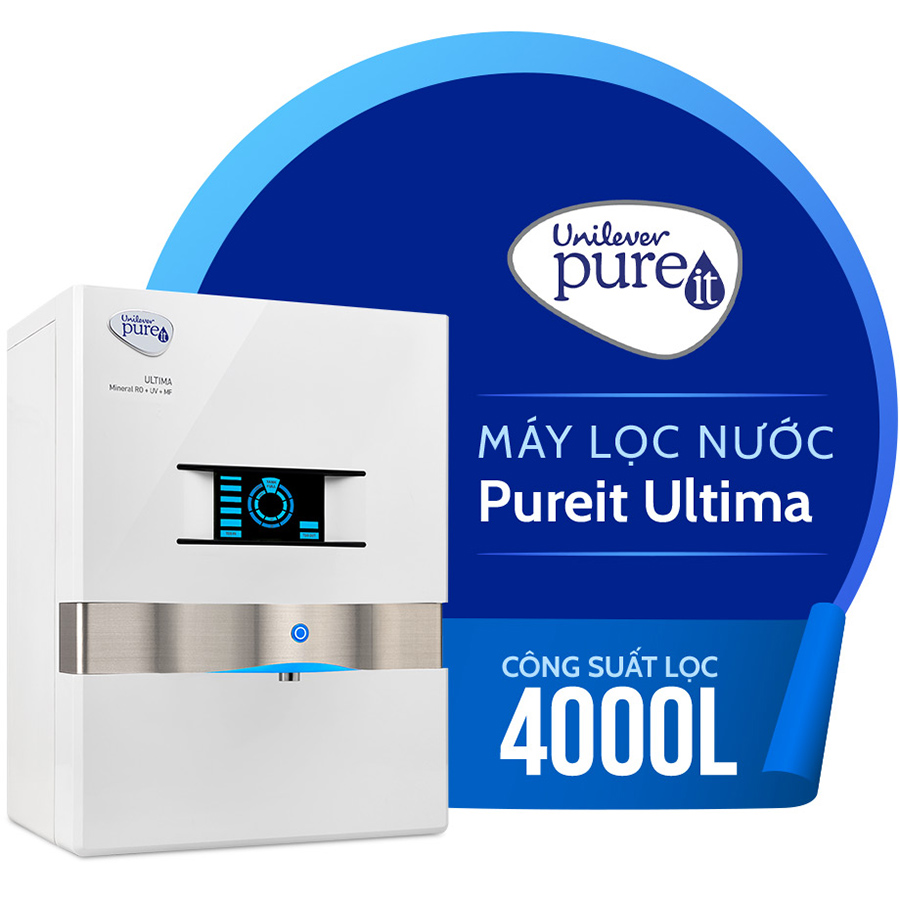 Máy Lọc Nước Pureit Ultima White Lọc Nguyên Khối Tích Hợp Công Nghệ RO + UV + MF - Hàng Chính Hãng