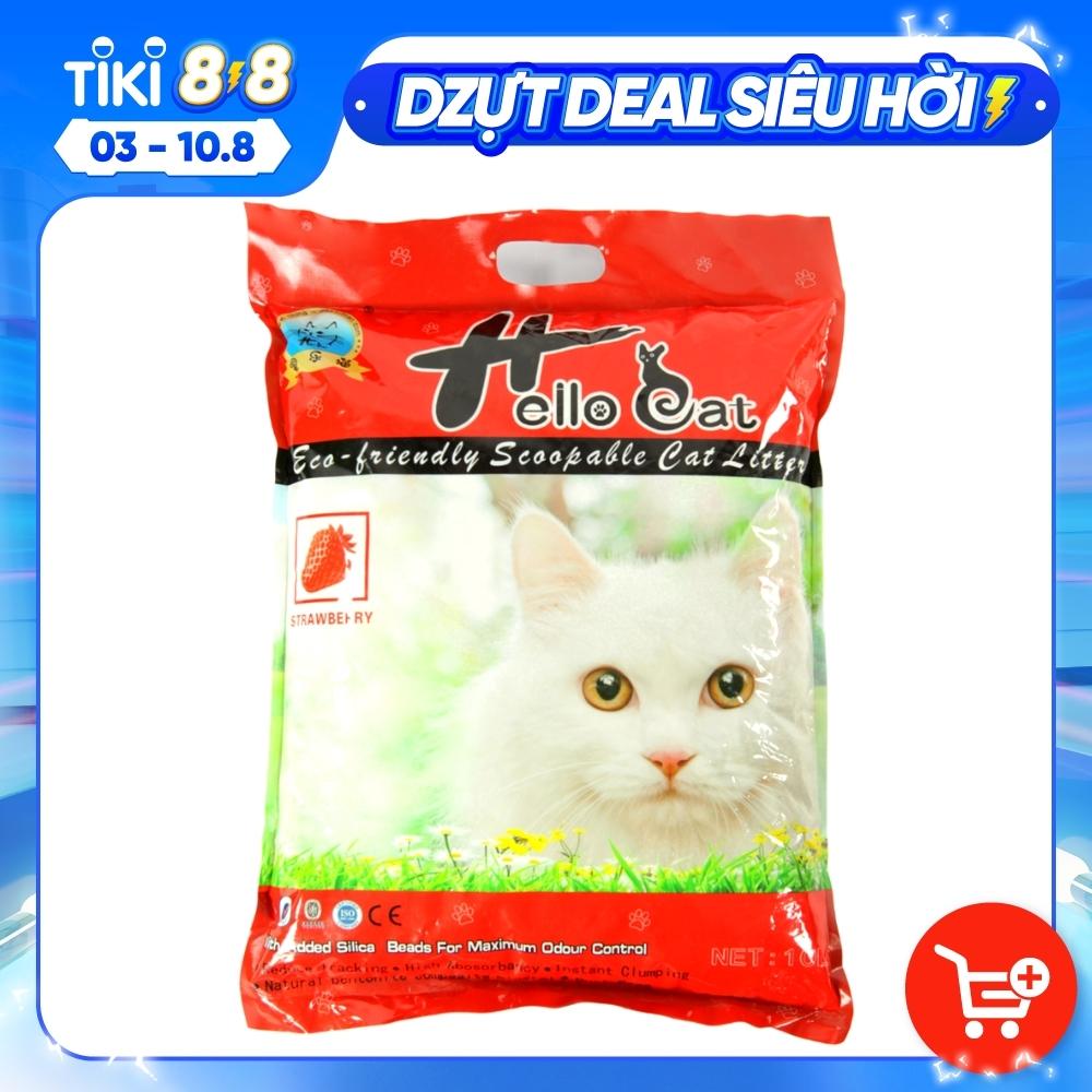 Cát Vệ Sinh Cho Mèo Hương Dâu - Hello Cat 10 Lít