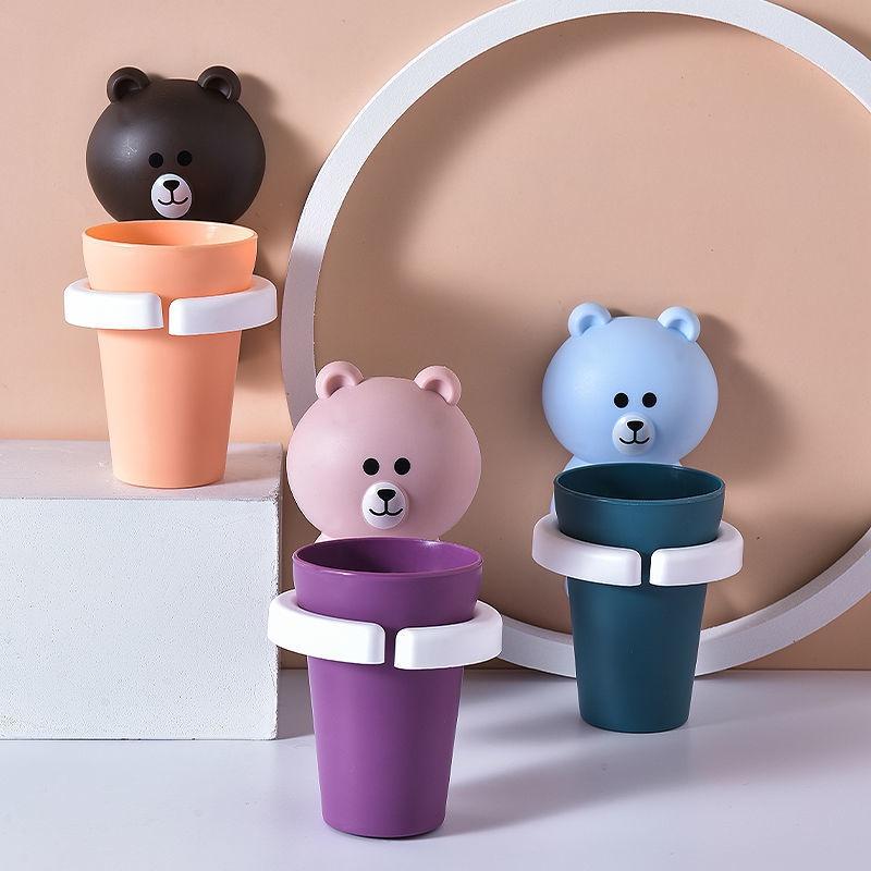 PVN40610 Cốc gấu trẻ em, đựng bàn chải đánh răng, hoạt hình dễ thương