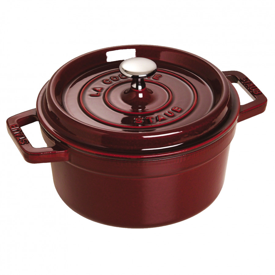 Nồi gang tròn Staub 22cm - Màu đỏ lựu