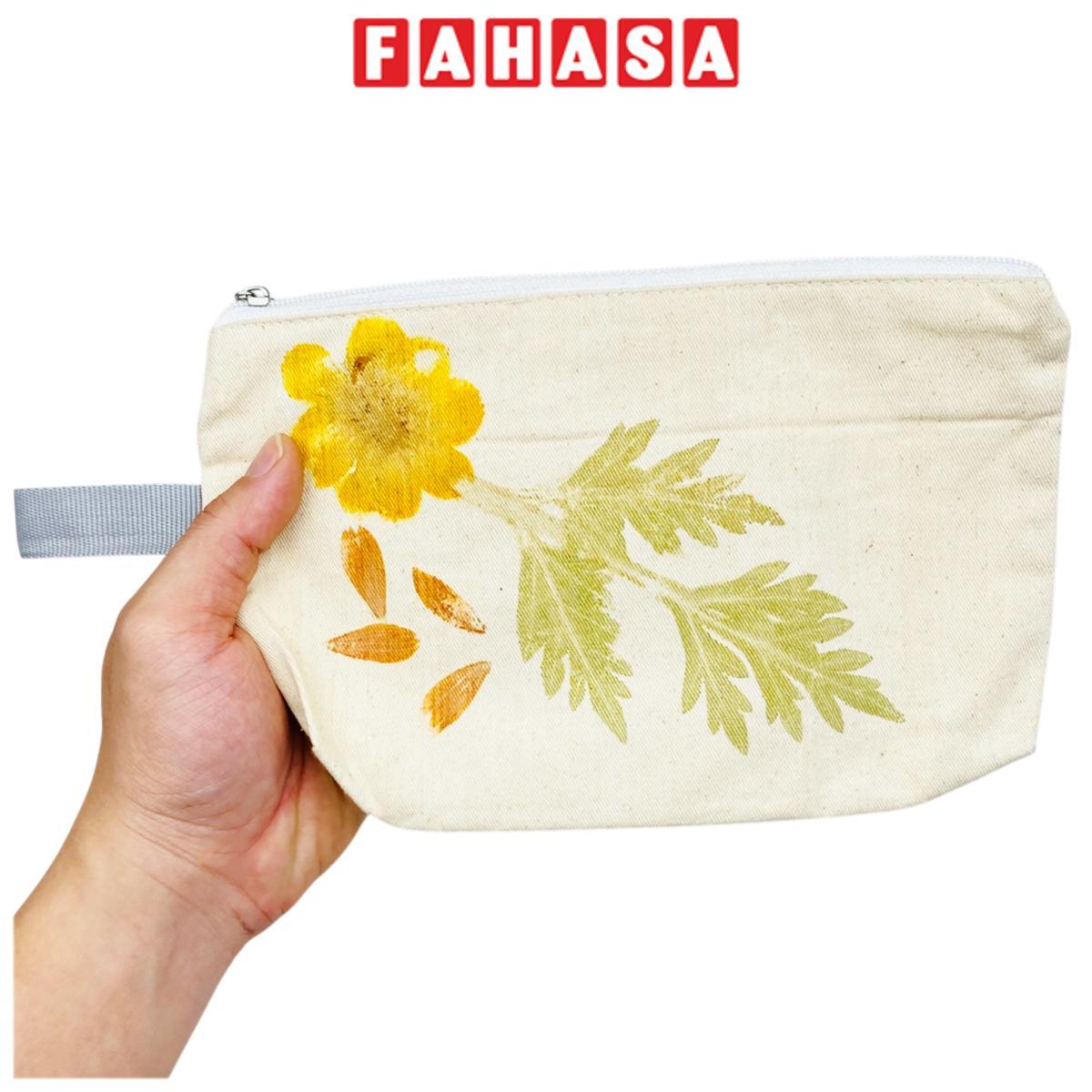 Túi Bút Vải Canvas In Hoa Lá Tươi - Saigon Zerowaste - Mẫu 7