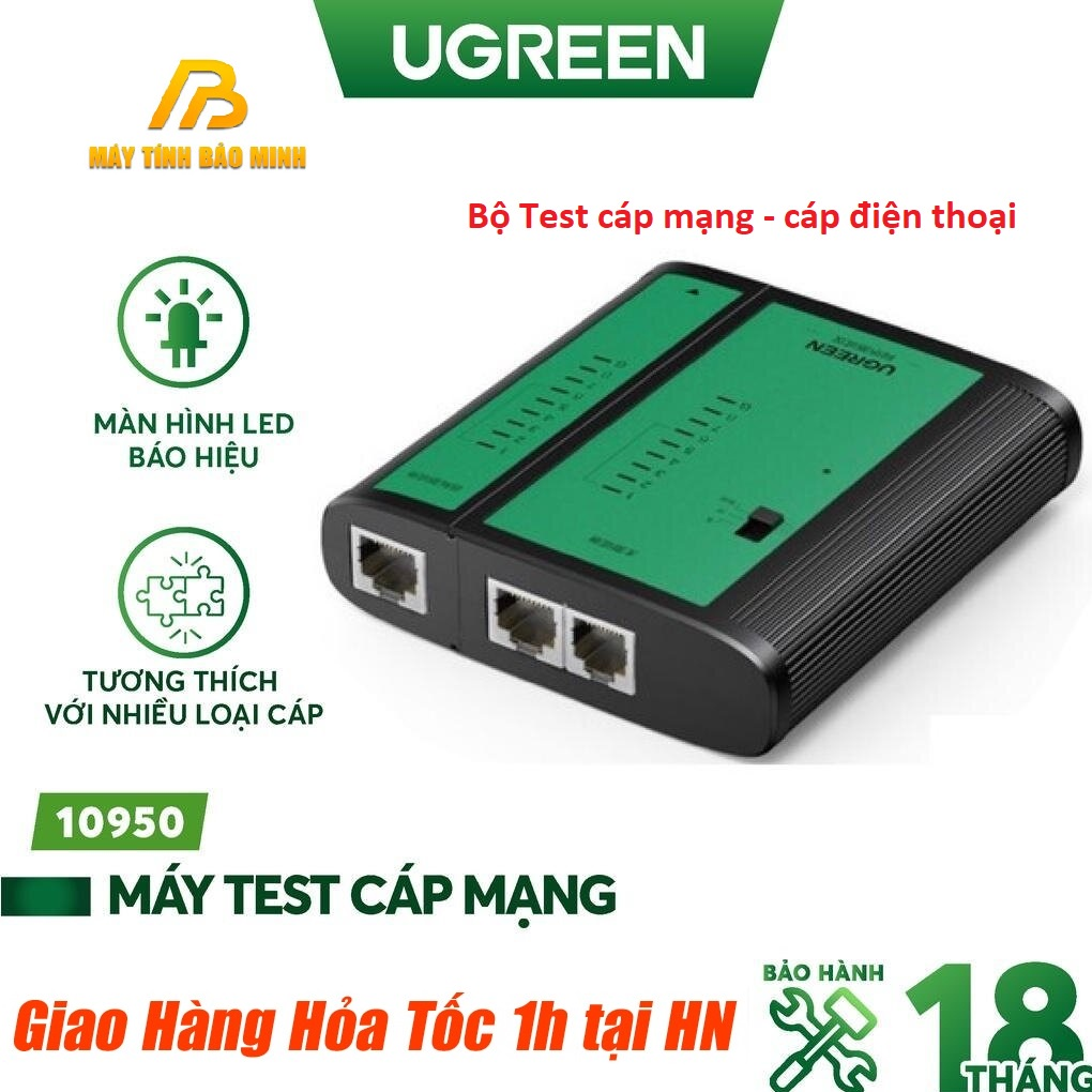 Máy test mạng RJ45-RJ11 Ugreen 10950 cao cấp - Hàng chính hãng