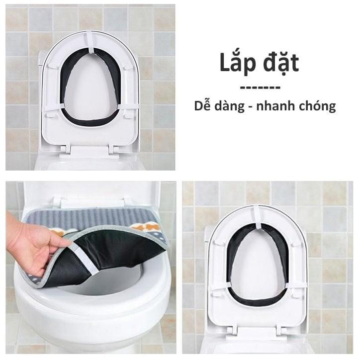 Miếng lót bồn cầu bằng nỉ hoa