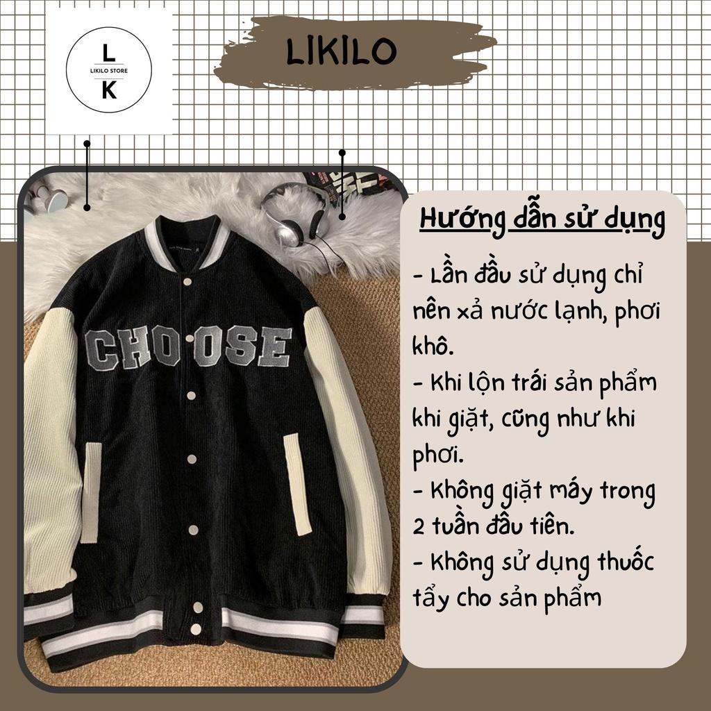 Áo Khoác Nhung CHOOSE 2 lớp, hình in KTS rõ đẹp. Chất vải Nhung tăm mịn đẹp - K114