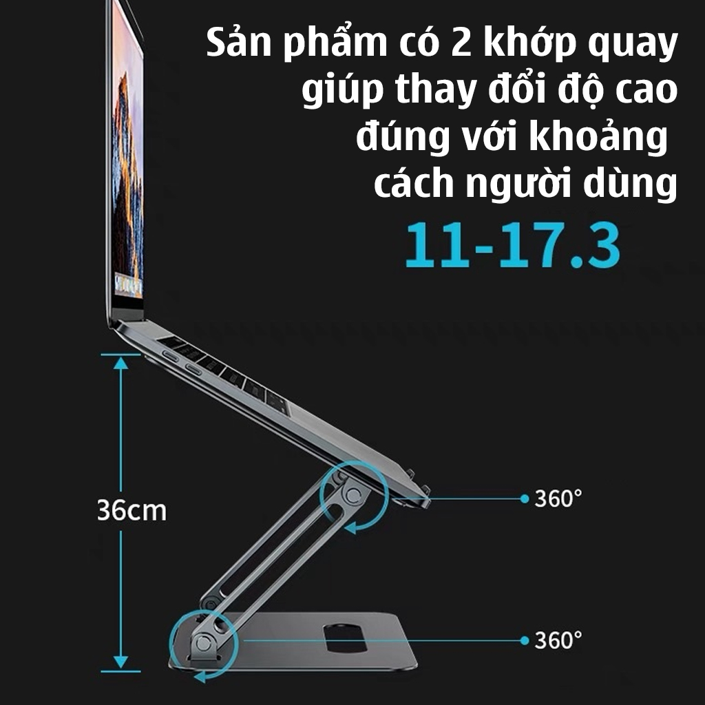 P43 Giá Đỡ Laptop Hợp Kim Nhôm Giúp Tản Nhiệt Cho Máy Tính Xách Tay, Macbook Có Thể Tháo Rời