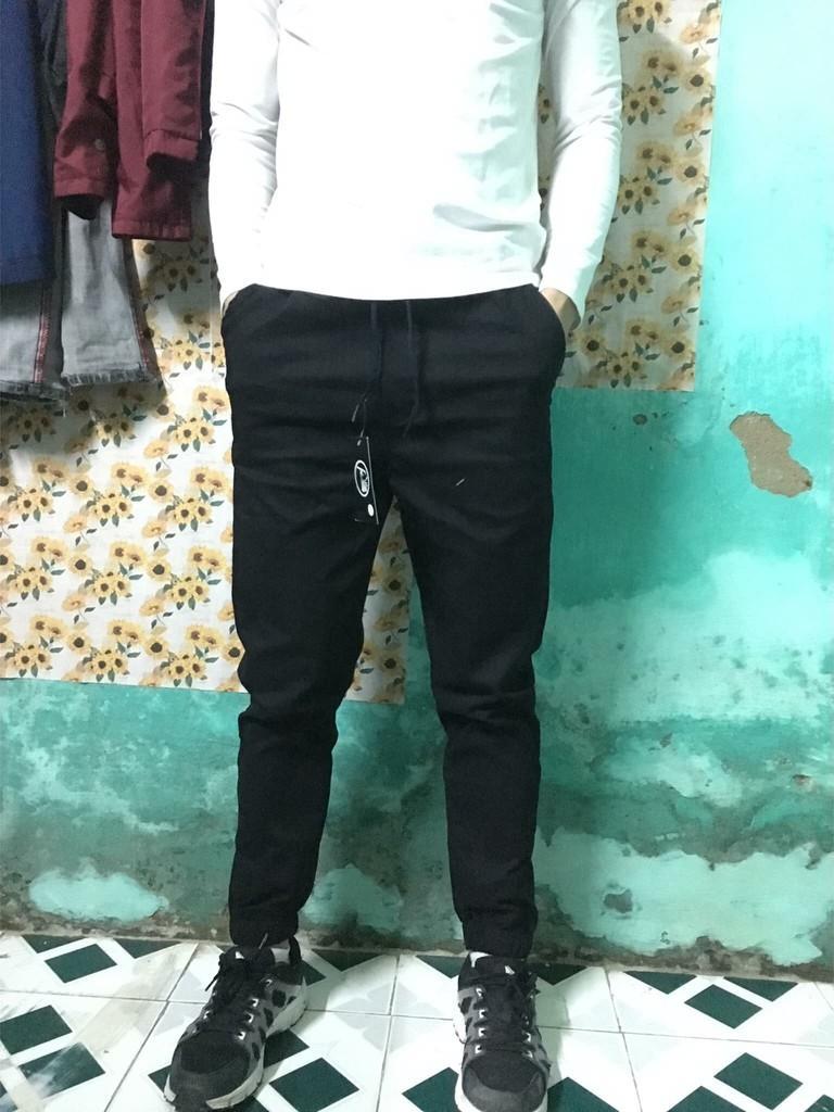 Quần jogger kaki co giãn khóa zip, đủ size, đủ màu