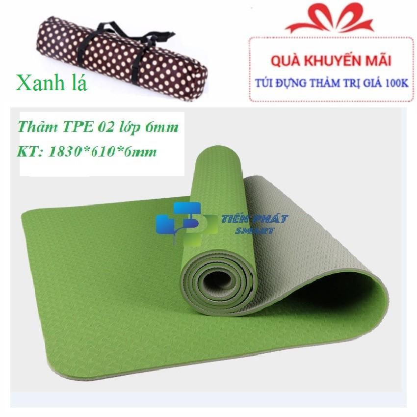 Thảm TPE 6mm 2 lớp (Tặng kèm túi xịn+dây buộc)