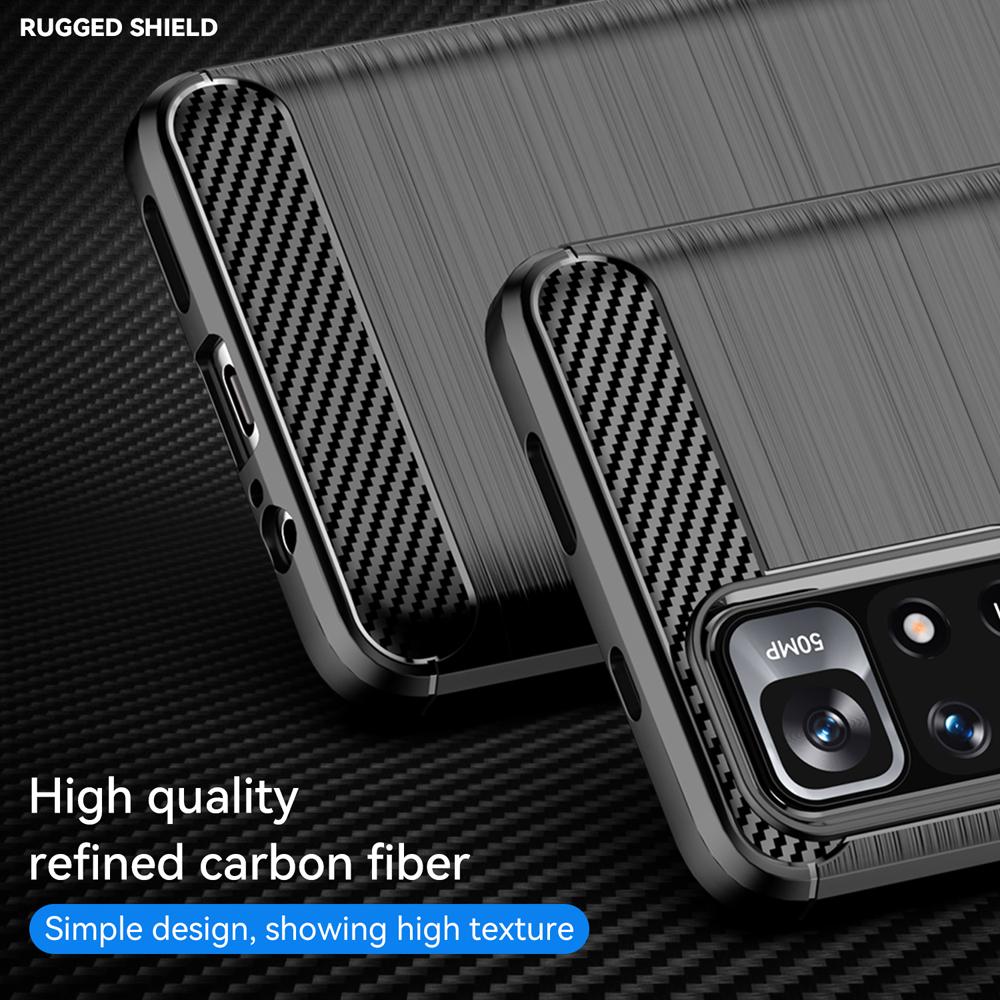 Ốp lưng dành cho Xiaomi Poco M4 Pro 5G Redmi Note 11S 5G ốp silicone mềm Carbone phay xước chống sốc chống vân tay