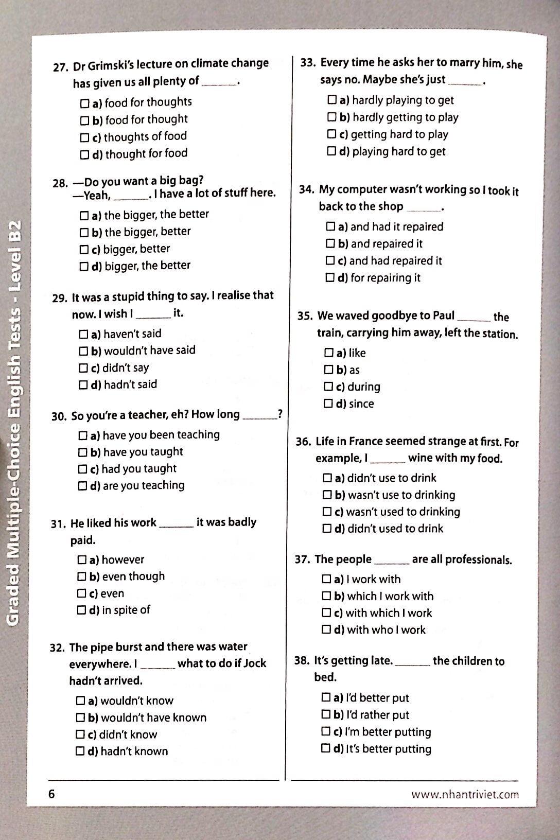 Graded Multiple - Choice English Test Level B2 (Không CD)