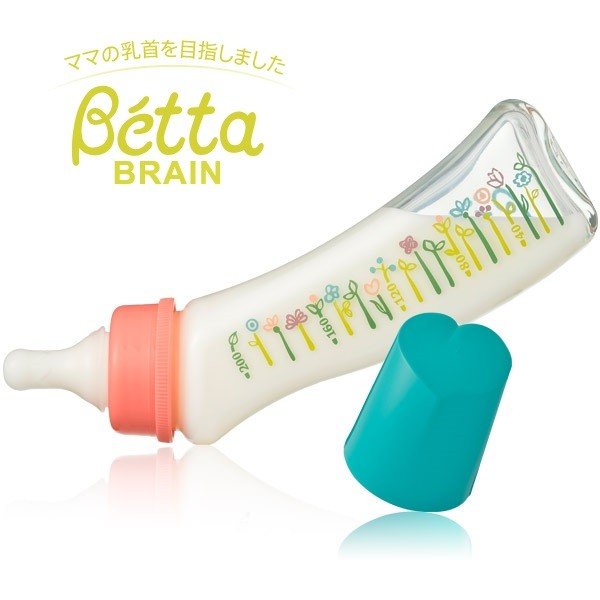 Bình sữa thuỷ tinh Betta Brain Flower GF5 thiết kế thủ công giảm đầy hơi 200ml cho bé từ 0m