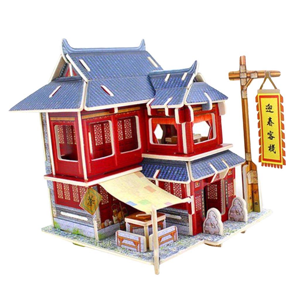 3D Jigsaw DIY Miniature Wooden Room Dollhouse Kit Funiture 1:24 Scale #4