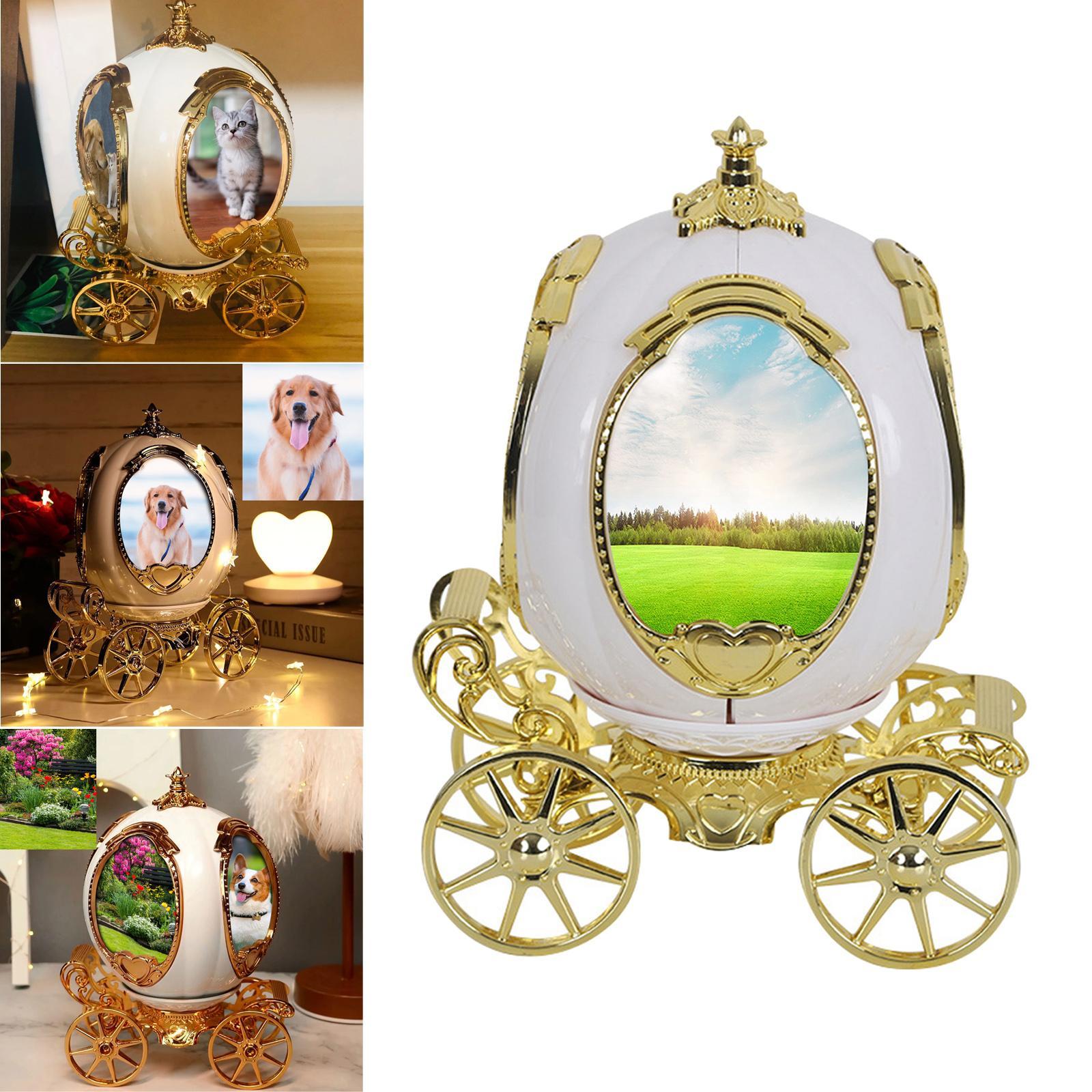 Photo Frame Music Box Rotating Picture Display for Bedroom Desktop