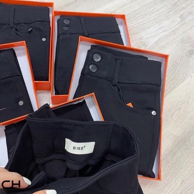 QUẦN LEGGING 2 KHUY CẠP CAO GEN BỤNG - CHẤT UMI HÀN -KÈM HỘP