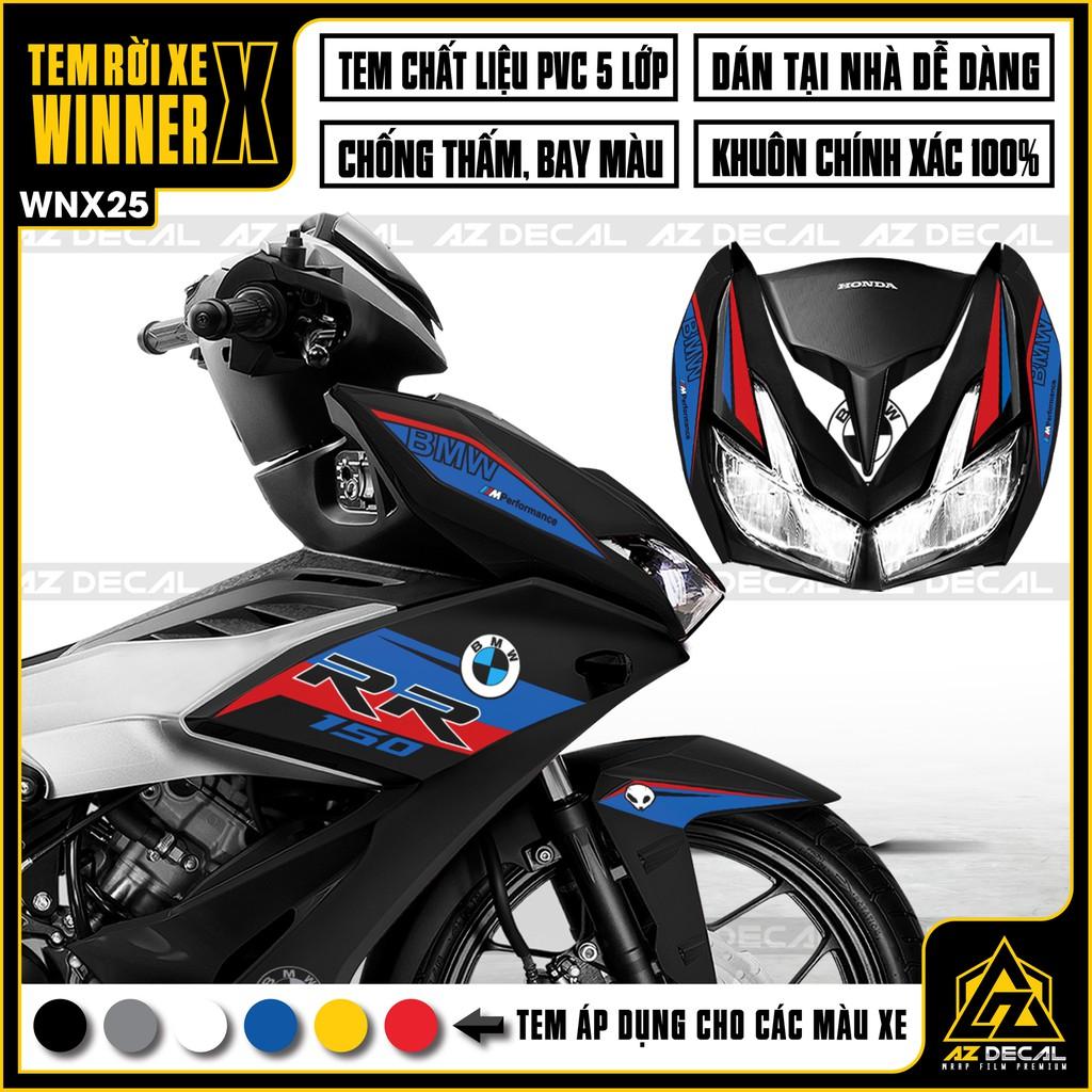 Tem Rời Xe Winner X Mẫu BMW RR | WNX25 | Decal Chế Xe Máy Chống Nước, Chống Bay Màu, Cắt CNC Khuôn Sẵn