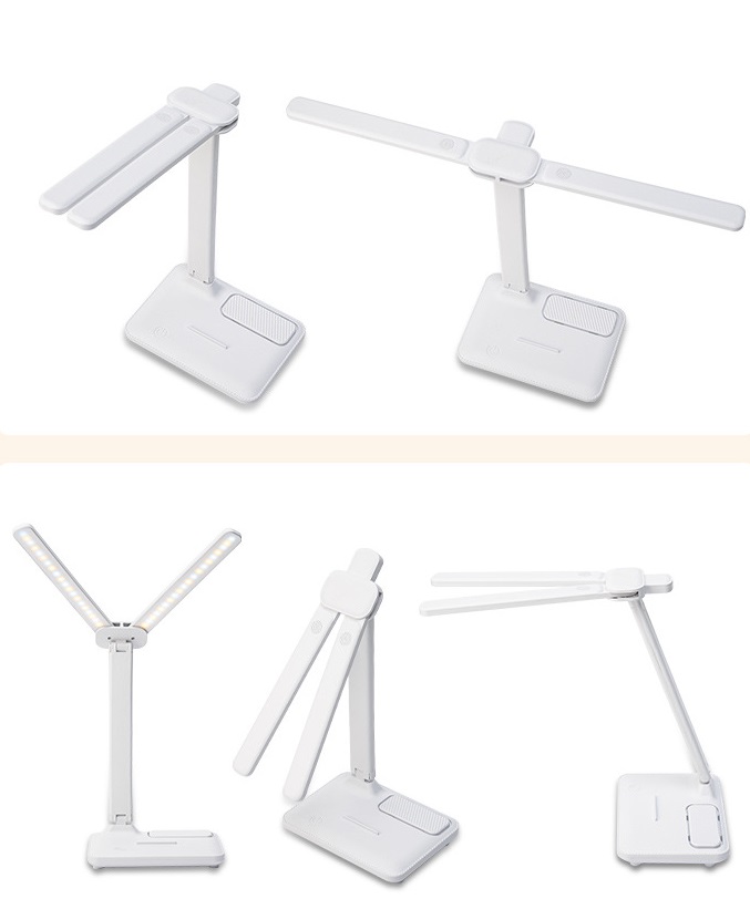Đèn Bàn Học Đọc Sách, Làm Việc LED Chống Cận, Cảm Ứng Tích Điện Gập 2 Chỗ