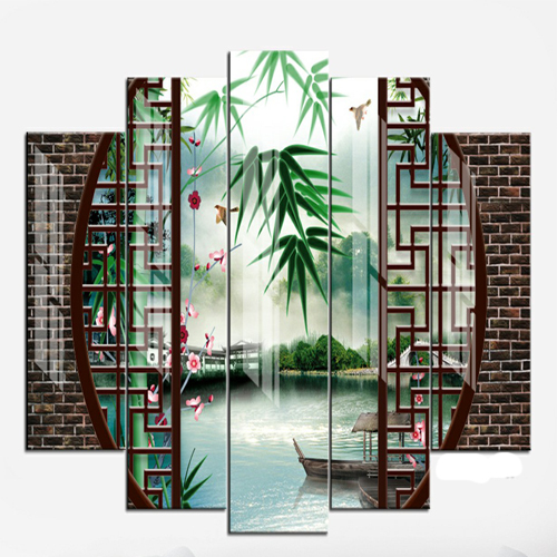 Bộ 5 - Tranh treo tường - Trang trí phòng khách/Cửa sổ 3D/Gỗ MDF Hàn Quốc/Chống ẩm mốc, mối mọt 7