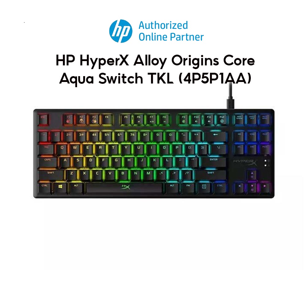 Bàn Phím Cơ HP HyperX Alloy Origins Core – Aqua Switch TKL (4P5P1AA) Hàng chính hãng