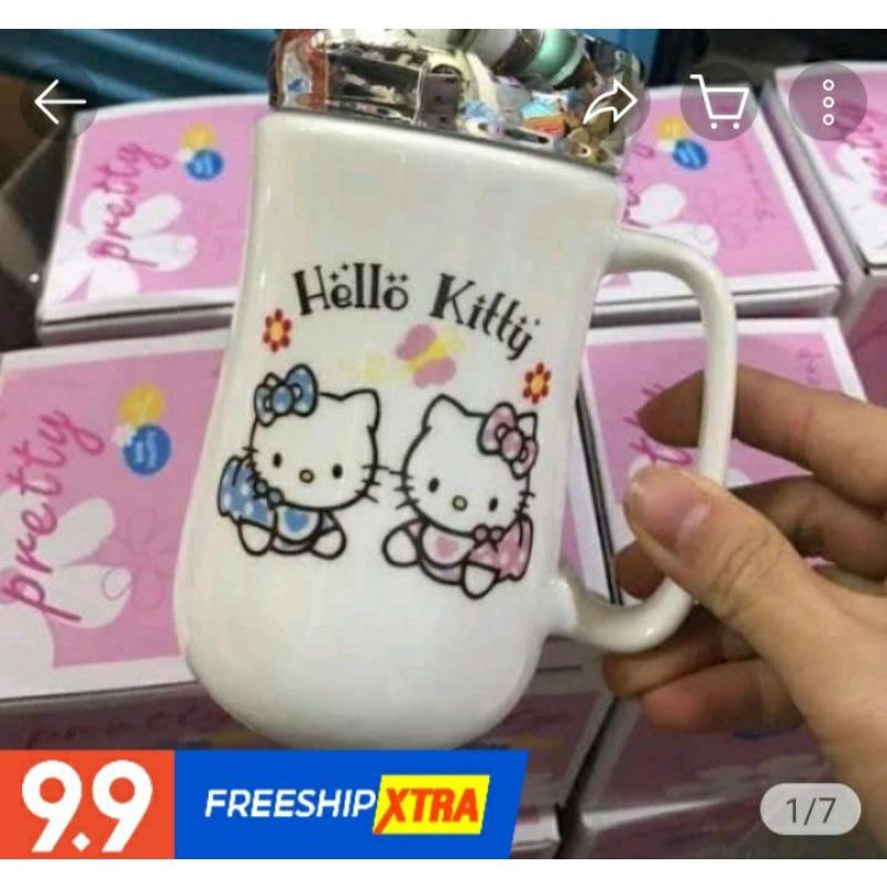 Cốc sứ nắp gương