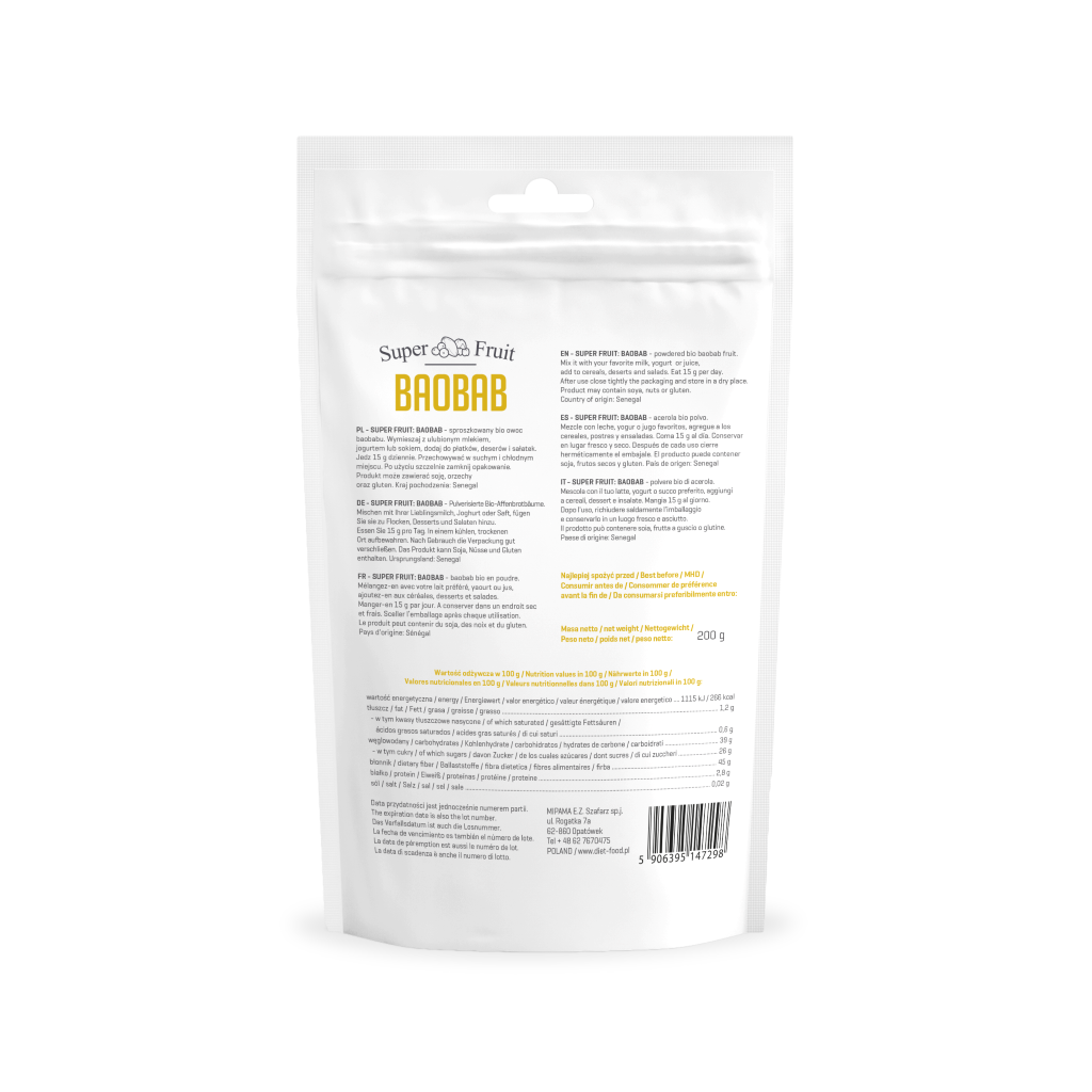 Hình ảnh Bột Baobab Hữu Cơ Diet Food Organic Baobab Powder 200g