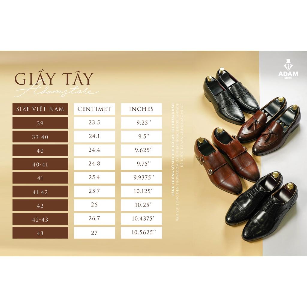 GIÀY DA NAM ADAM STORE BUỘC DÂY ĐEN TRẮNG 5691-303DT