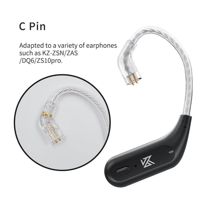 KZ AZ09 HD Bluetooth 5.2 Cáp Nâng Cấp Wifi Không Dây Móc Tai Với Sạc Dành Cho DQ6 ZSX ASX VX C12 tai Nghe Nhét Tai Tai Nghe