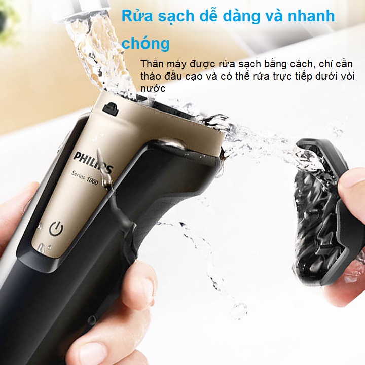 Máy cạo râu khô và ướt cao cấp Philips - Hàng nhập khẩu