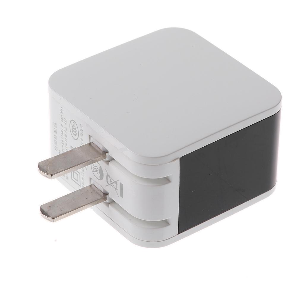LED Dual USB Wall Charger 5V2A - Wall Charger Station Power Adapter with Foldable Travel Home Plug for iPhone x/8/7/Plus, Samsung Galaxy S8/7/6, Note 5