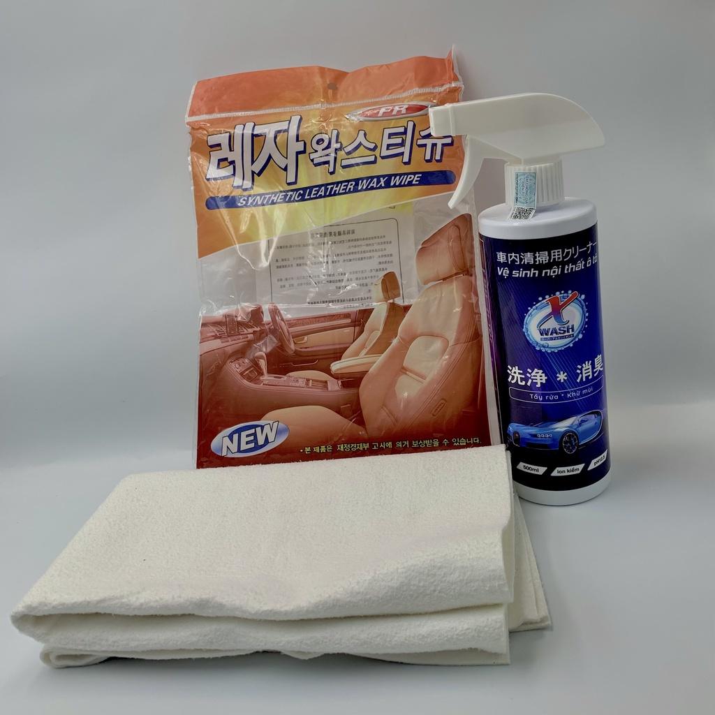 Khăn lau xe ô tô cao cấp bằng da dê Hàn Quốc, mềm mịn, thấm hút nhanh, lau sạch bề mặt