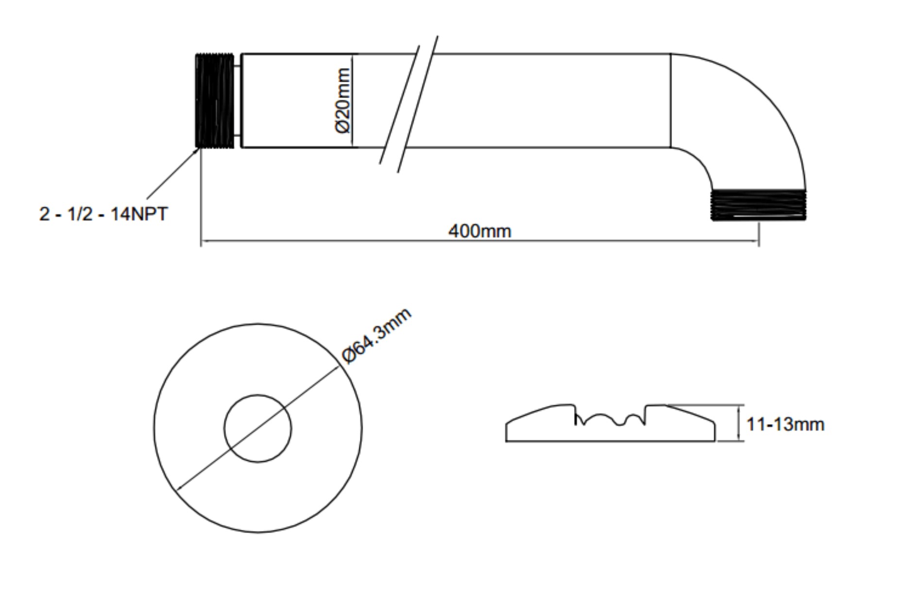 Cần sen tắm gắn tường Moen - 120067