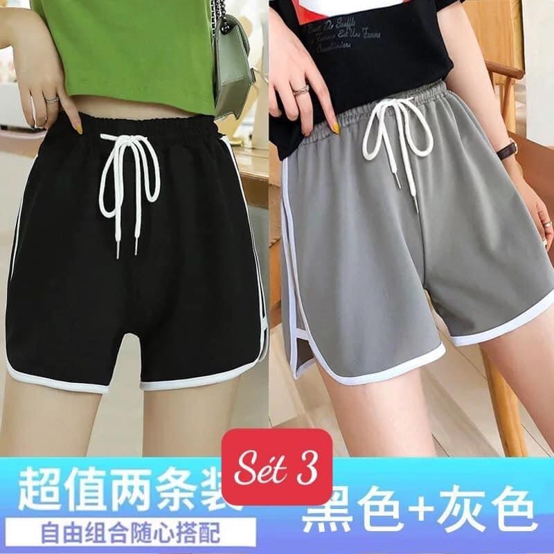 Quần Short Viền Đùi T205 Shorts thể thao dáng ngắn năng động trẻ trung màu đen Ulzzang HOT