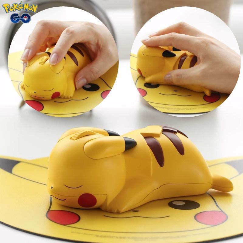 Chuột Máy Tính Bluetooth Không Dây Bluetooth Gaming USB 2.4G 1200 DPI Pokemon Pikachu Silent Mouse Cho Máy Tính Laptop