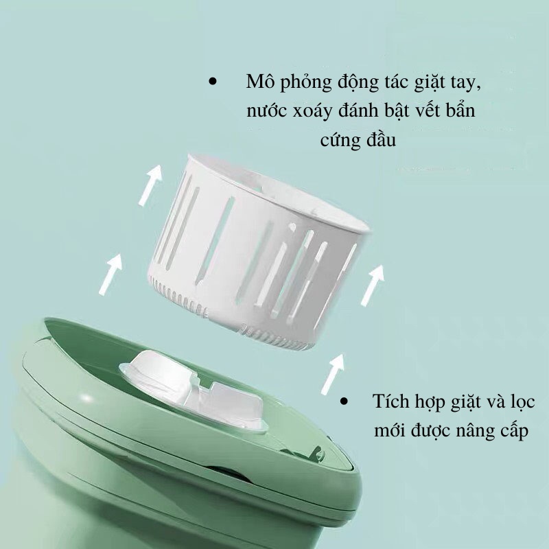 Máy Giặt Mini đồ lót Tự Động Máy Giặt Gấp Gọn Khử Khuẩn Bằng Ánh Sáng Xanh thông minh Thích hợp cho gia đình và du lịch