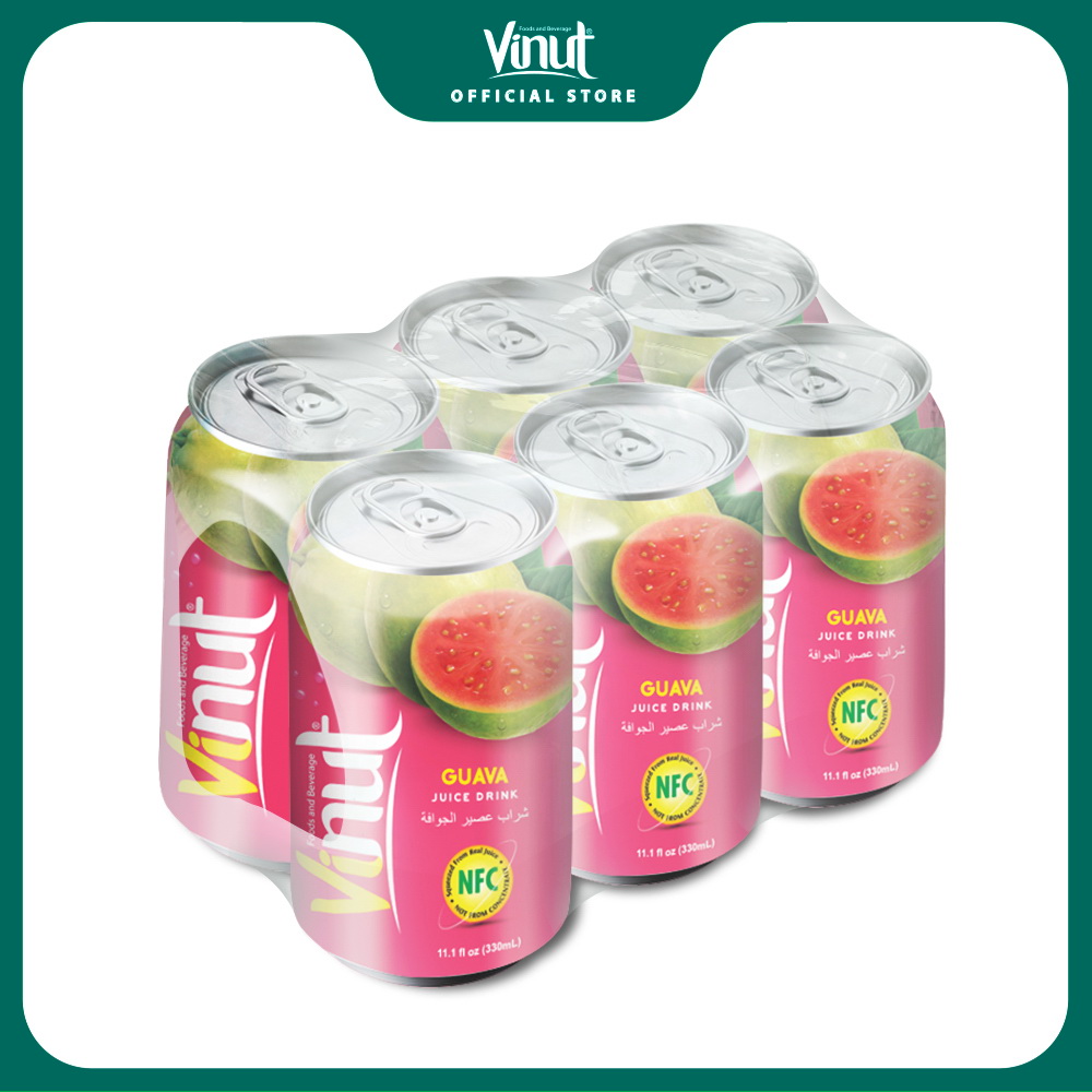 Lốc 6 Lon Nước Ép Ôỉ Vinut 330ml