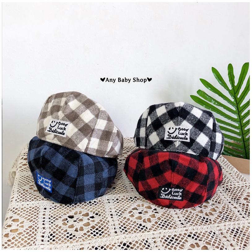 Nón Mũ nồi Beret sọc caro hot hit đội được hai kiểu cho bé nhiều màu cực cool