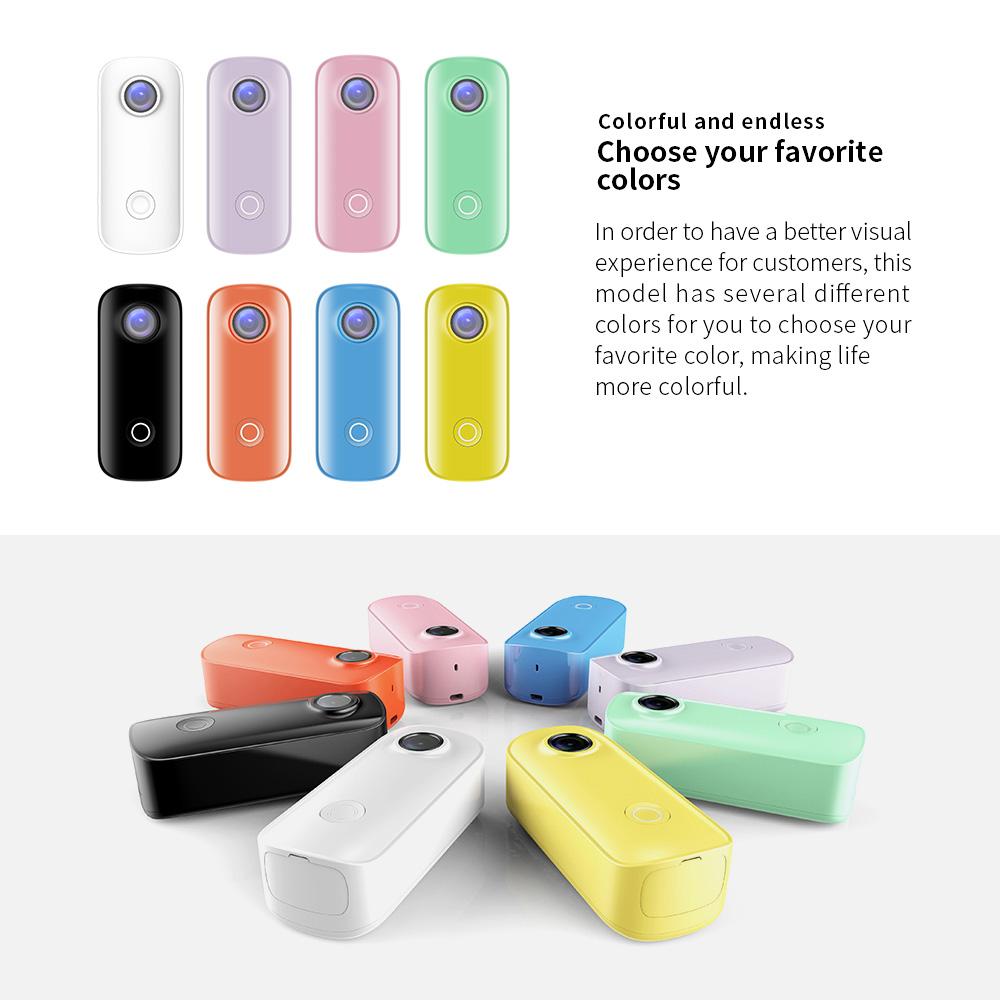 SJCAM C100 Mini Action Camera 2K 30fps Video Máy ảnh kỹ thuật số 30M Kết nối WiFi không thấm nước w/ Vỏ chống nước trở lại clip dây buộc
