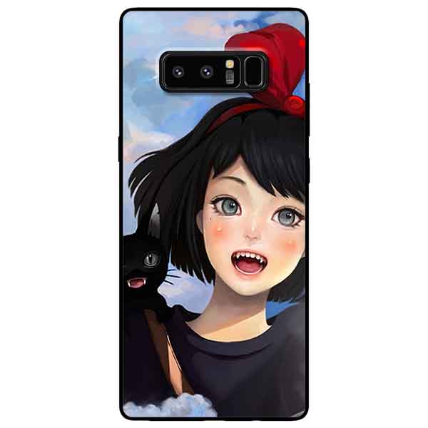 Ốp lưng in cho Samsung Note 8 Mẫu Cô Gái Nơ Đỏ