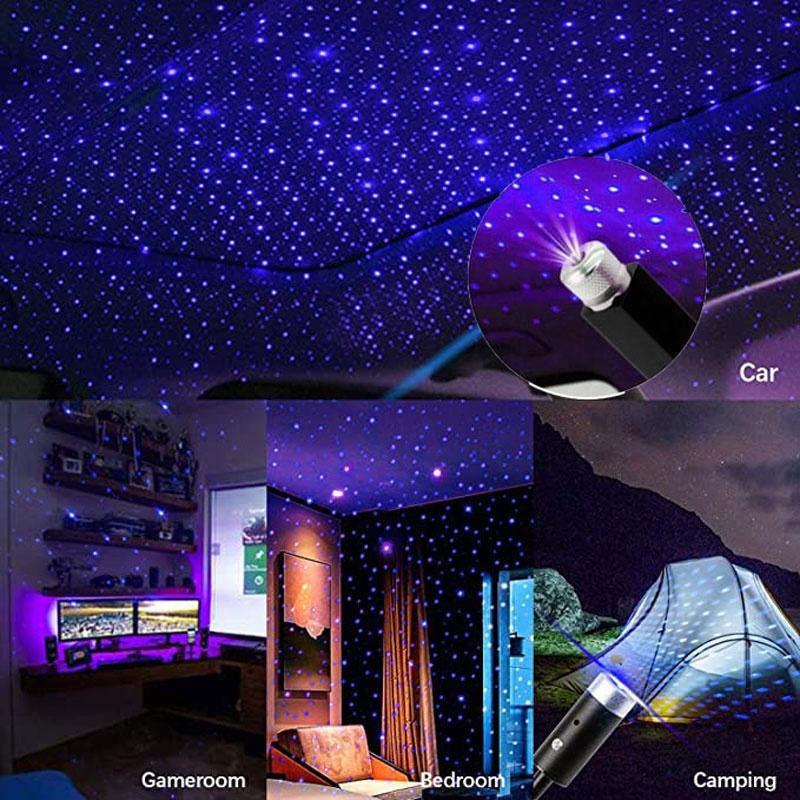Đèn LED Tạo Hiệu Ứng Bầu Trời Đầy Sao Màu Galaxy Có Thể Điều Chỉnh Trang Trí Trần Xe Hơi