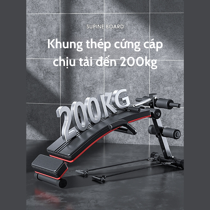 Ghế tập cơ bụng cong, ghế tập bụng tập toàn thân chống đẩy, kéo tay - Máy tập bụng tự tập tại nhà hoặc trong phòng GYM