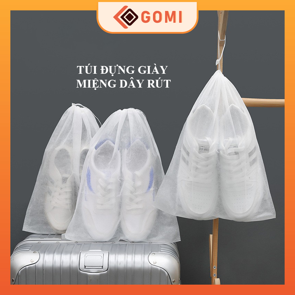Túi Đựng Giày Miệng Có Dây Rút Vải Không Dệt Đa Năng, Đựng Đồ Tiện Dụng