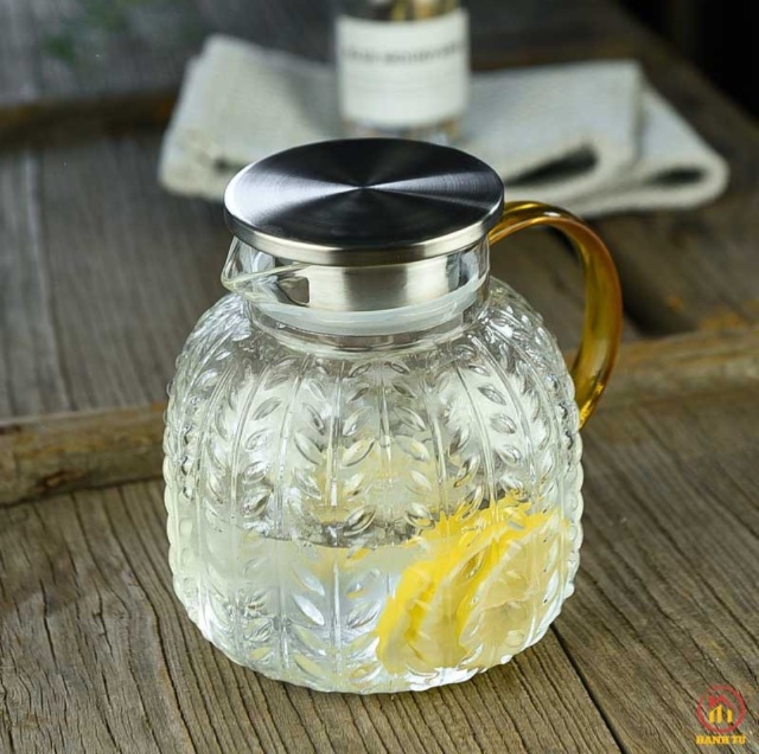 BÌNH THỦY TINH CHỊU NHIỆT HỌA TIẾT DÂY LÁ SẦN DUNG TÍCH 1,3L