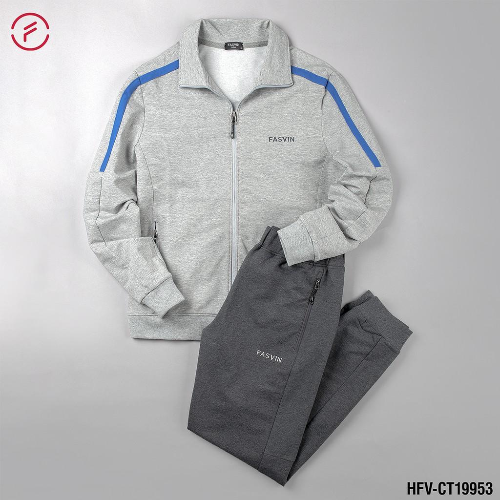 Bộ nỉ thể thao nam Fasvin CT953.HN chất cotton dày đanh đẹp.