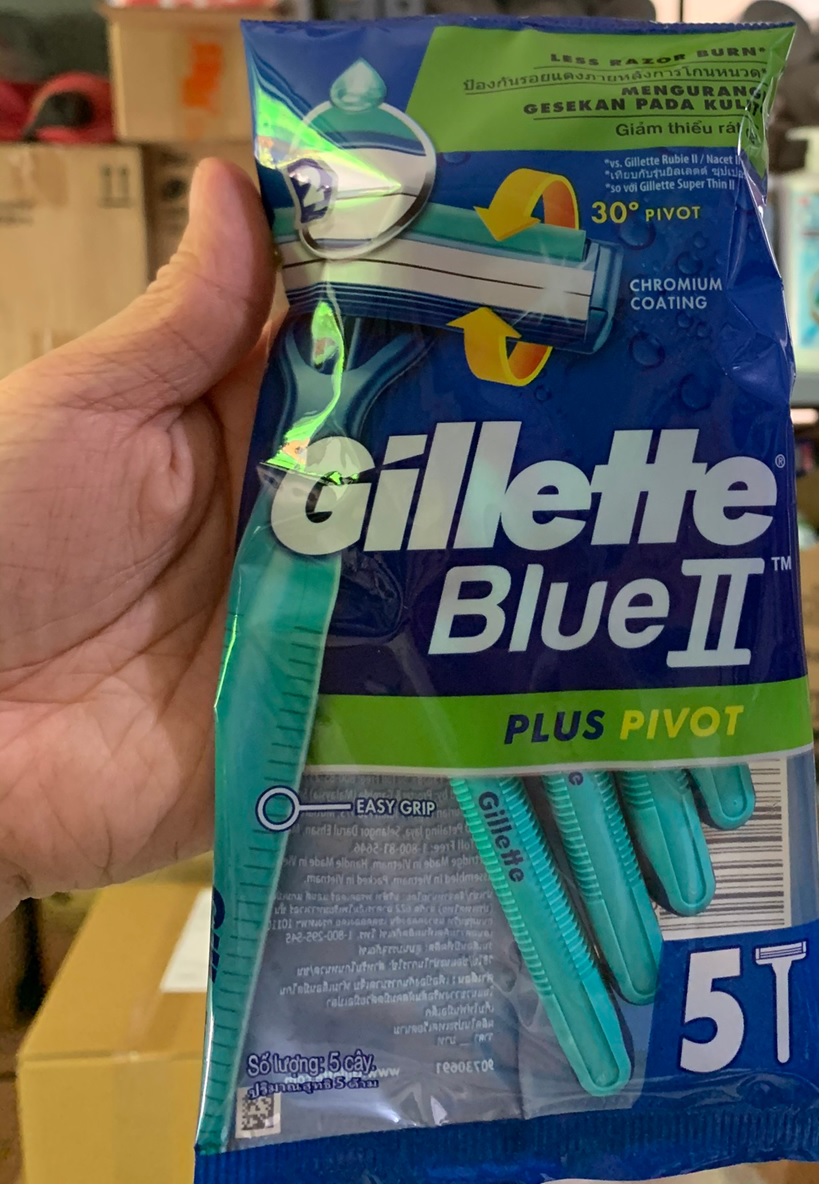 COMBO 3 gói Dao cạo râu Gillette Blue II Plus Pivot Gói 5 câyX3