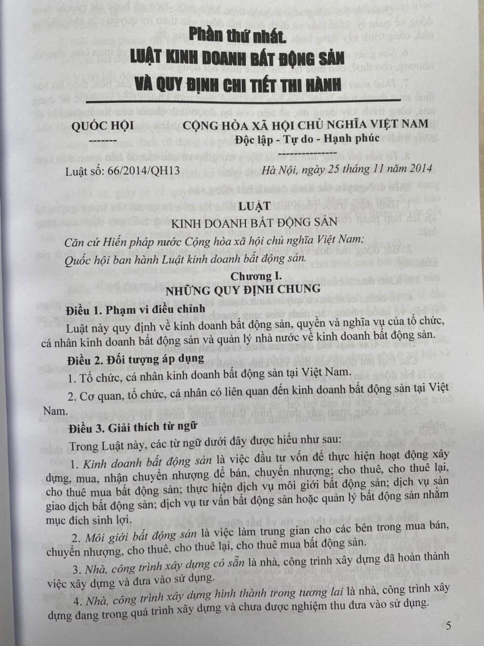 Quy Định Chi Tiết Thi Hành Luật Kinh Doanh Bất Động Sản
